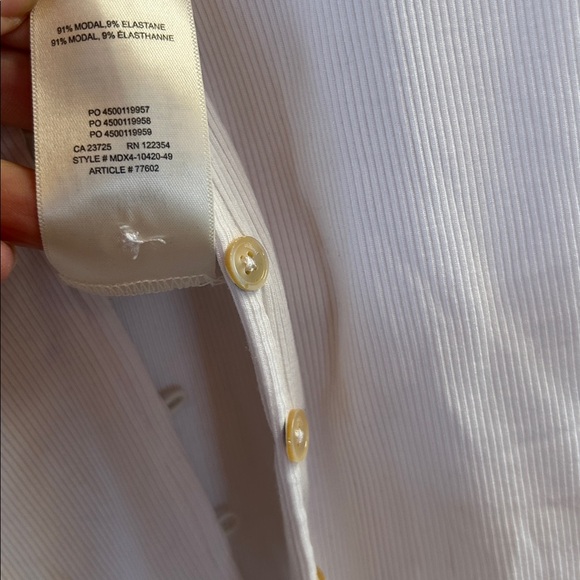 WILFRED White Button-Down Ribbed Top - Picture 8 of 8